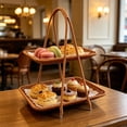 thumbnail image 5 of Rattan Handled Serving Basket 1/2/3 Tier Wicker Snack Tray Rectangular Woven Food Display Stand for Cupcake Macaron Fruit Tea Party Home Kitchen Decor Gift, 5 of 6