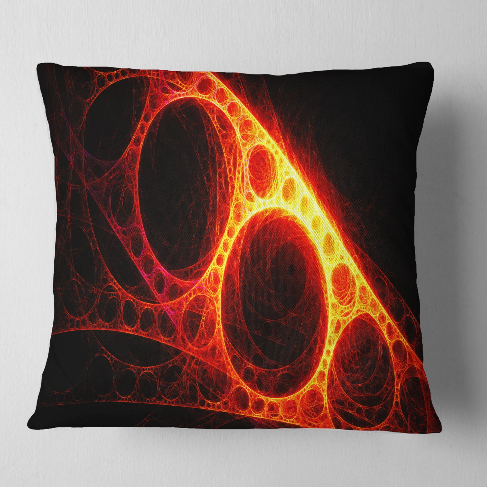 Designart Red Metal Construction - Abstract Throw Pillow - 16x16
