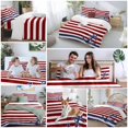thumbnail image 6 of Blue Anchor Duvet Cover Set Queen Size Costal Red White Blue Stripes Background Soft Lightweight Comforter Covers 4 Piece Bedding Set with 1 Duvet Cover 1 Bed Sheet & 2 Pillow Shams, 6 of 8