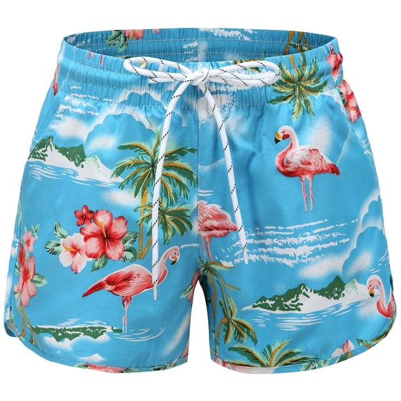 SSLR Womens Board Shorts Quick Dry Printed Swimwear Bathing Suits