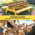 thumbnail image 6 of Yellow Brown Table Cloths for 6 Foot Rectangle Tables, Farmhouse Dog Paw Vintage Patio Waterproof Elastic Fitted Tablecloths, Washable Rectangular Table Cover for Camping, 6 of 8