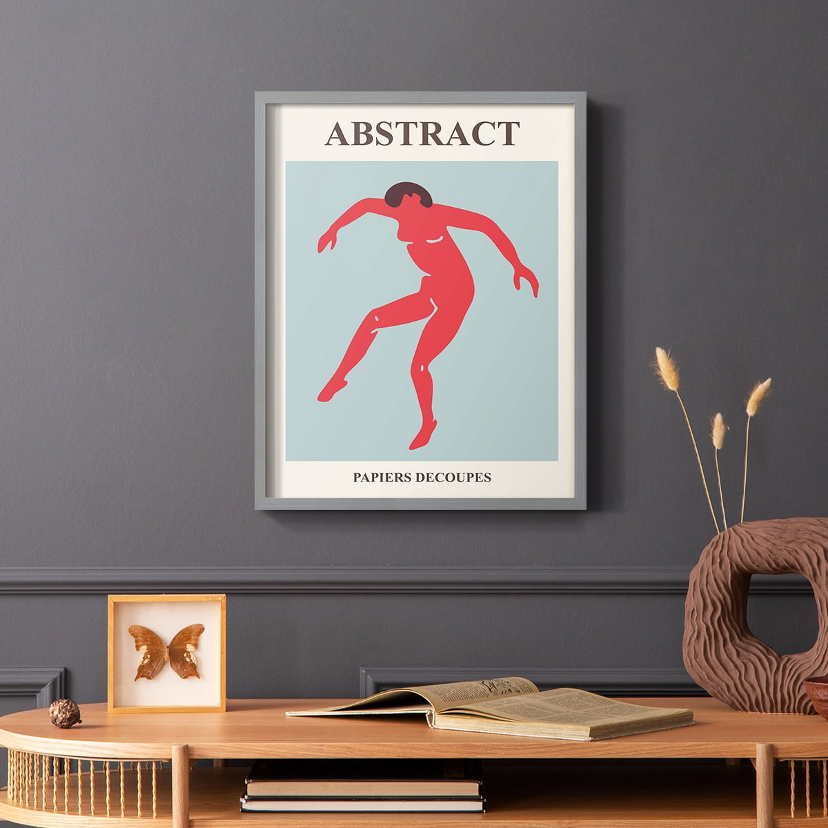 Matisse CXXV Framed Print in Gray Solid Wood 16 x 20 Framed Print
