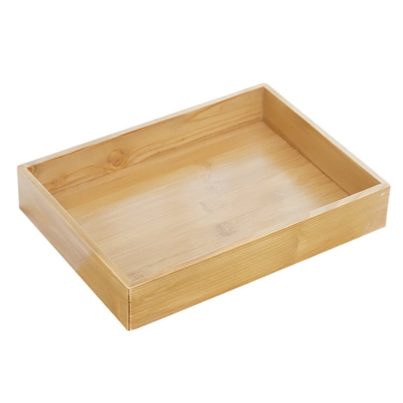 Guyelim Wood Serving Tray 1Pc Rectangular Flat Board Tray for Tea, Snacks, Multifunctional Wooden Storage Tray for Home and Hotel