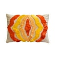 thumbnail image 1 of The HomeCentric Decorative Yellow & Orange Pack of 2,12"x24" (30x60 cm) Lumbar Pillow Cover, Linen Ribbon Embroidery Oblong Pillow, Abstract Pattern Modern Style Halloween Decorations - Sunbeam, 1 of 3