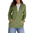 thumbnail image 6 of GIPQJK Womens Zip Up Hoodies Loose Fit Long Sleeve Hooded Sweaters 2024 Trendy Outfit Knitted Pullover Tops with Pockets,Green L, 6 of 6