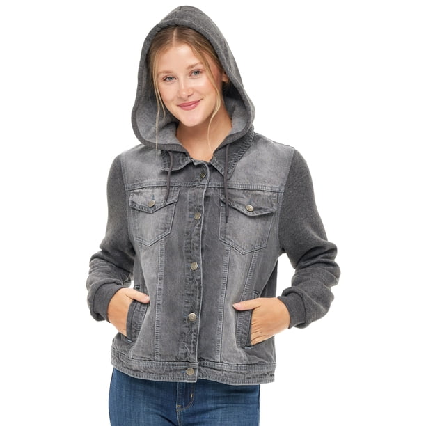 Premium Drawstring Hooded Denim Jacket