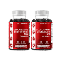 2 Pack Vitamatic Glucosamine Chondroitin Gummies with MSM & Vitamin E - Joint Support - 60 Pectin Based Gummies