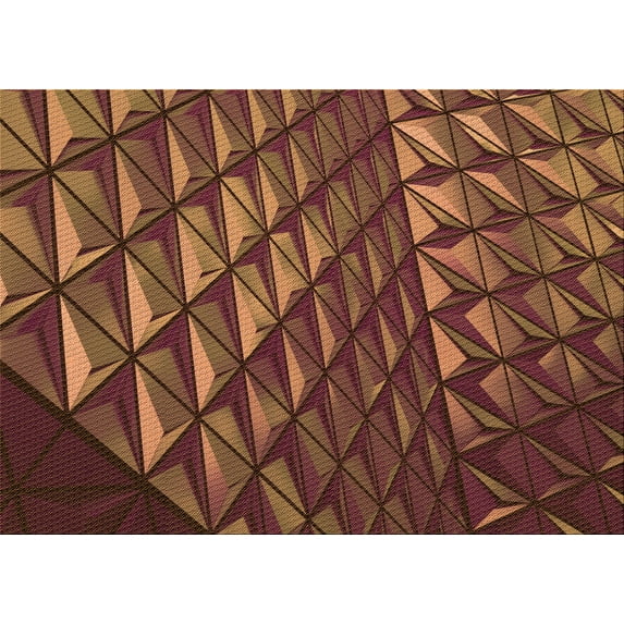 Ahgly Company Indoor Rectangle Patterned Vermilion Red Area Rugs, 3' x 5'