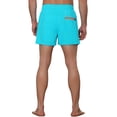 thumbnail image 3 of Unique Bargains Men's Vacation Solid Color Drawstring Elastic Waist Swim Short Blue 30, 3 of 5
