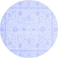 thumbnail image 1 of Ahgly Company Indoor Round Oriental Blue Traditional Area Rugs, 3' Round, 1 of 4