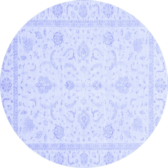 Ahgly Company Indoor Round Oriental Blue Traditional Area Rugs, 3' Round