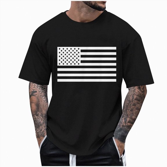 Rotm Patriotic Shirts for Men Men's Independence Day Graphic T-Shirts Summer Sun Printed 2026 Casual Short Sleeve Shirt Dark Gray,2XL