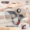 thumbnail image 2 of Casco de motocicleta eléctrico para hombres y mujeres, protector solar de verano, medio casco, casco de seguridad universal fresco para las cuatro estaciones, 2 of 5