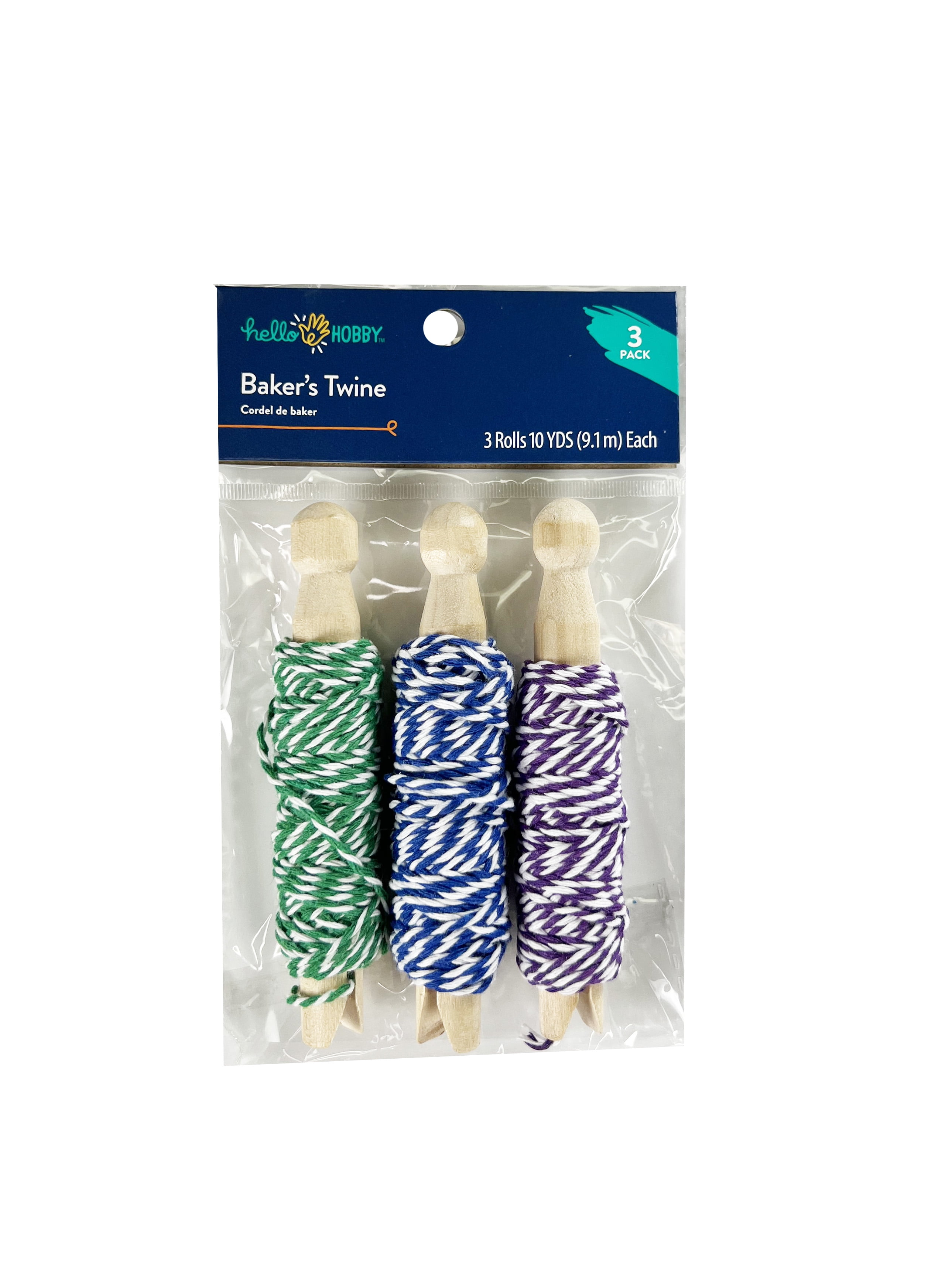 Hello Hobby Baker Twine Material, Green/Blue/Purple, Features 3 Pack