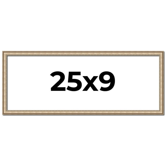 25x9 Frame Silver Real Wood Picture Frame Width 0.75 Inches | Interior Frame Depth 0.5 Inches |