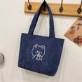 thumbnail image 1 of Bolso De Hombro Bolso de hombro de pana para mujer Bolsos de compras de oso de dibujos animados Totes (Azul), 1 of 5