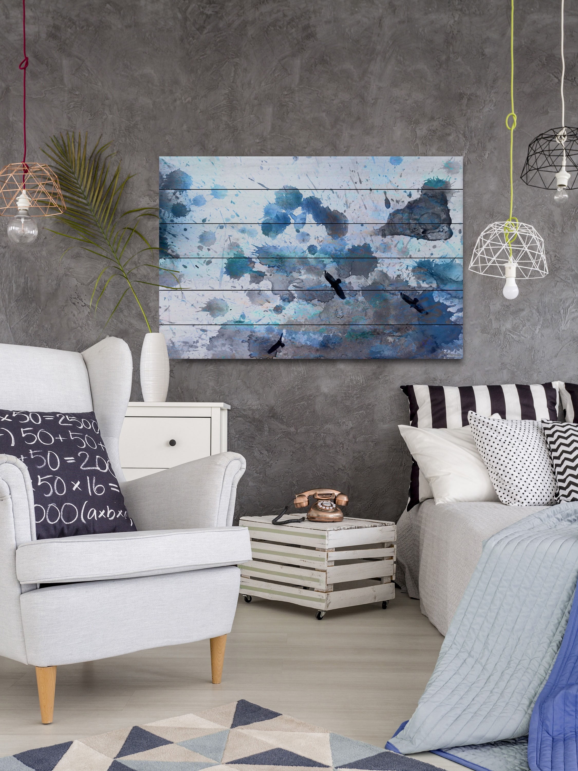 Parvez Taj Indian Wells White Wood Wall Art, 16" x 24"