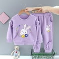thumbnail image 6 of enyan Little Girls Fall Winter Outfit Size 1-8T Cotton Cute Print Long Sleeve Top and Pant Toddler Girl Clothes(Purple,9-12 Months), 6 of 6