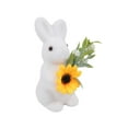 thumbnail image 2 of Adorno de conejo de Pascua, escultura de conejo artificial de pie con musgo verde, decoración de jardín, regalos de fiesta, decoración de mesa y hogar, adornos de conejo de PVC., 2 of 8