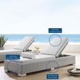 thumbnail image 3 of Modway Conway Sunbrella? Outdoor Patio Wicker Rattan Chaise Lounge in Light Gray Gray, 3 of 11