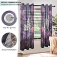 thumbnail image 5 of Cats Flowers Floral Purple Blackout Curtains Thermal Insulation 63 inch Grommet for Bedroom Living Room Bathroom Kitchen Windows 2 Pack, 5 of 6