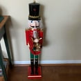 thumbnail image 6 of Northlight 36" Red and Green Christmas Nutcracker Soldier with Horn, 6 of 6
