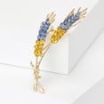 thumbnail image 2 of Women‘s Rhinestone Ear of Wheat  Brooches Blue and Yellow Plant Pins 5-Color Unisex Office Party Casual Accessories Gifts, 2 of 7