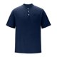 thumbnail image 4 of Blusas y camisas de manga corta con cuello redondo para hombre, blusas/camisetas casuales de verano a la moda de color liso con cuello redondo para hombre., 4 of 6