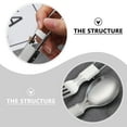 thumbnail image 4 of FESTFENDS 4pcs Camping Utensils Stainless Steel Fork Spoon Spork Portable Design, 4 of 8