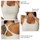 thumbnail image 3 of Camisetas Sin Mangas De Yoga, Sujetador De Entrenamiento De Cuello Cuadrado Con Dobladillo Acanalado, Correa Doble Transpirable Para Gimnasio ANGGREK Cocina, Decoración y Otros, 3 of 5