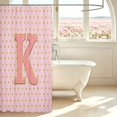thumbnail image 3 of Manfei Pink Letter K Shower Curtain 72Wx78L,Lovely Polka Dot Bath Curtain, 3 of 5