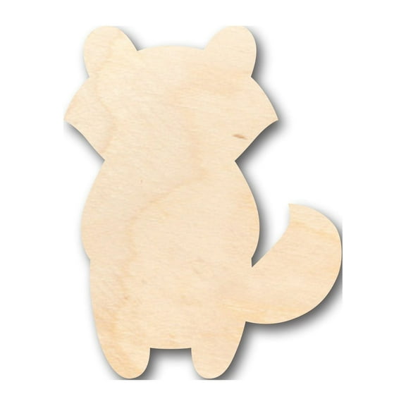 Unfinished Wood Cute Raccoon Shape - Craft - up to 46" DIY 5" / 1/4"