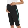 thumbnail image 4 of Xmarks Women's Maternity Shorts Over The Belly Adjustable Belt Athletic Sports Running Workout Shorts Home Wear Black US 6, 4 of 7