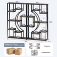 thumbnail image 6 of LGHM 9-Shelf Bookshelves set of 2, Modern 71 Inch Tall Bookcases with Metal Frame for Living Room, Bedroom, Home Office, Rustic Brown, 6 of 9