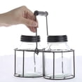 thumbnail image 3 of Factory Direct Craft Rustic Star-Embossed Jars and Caddy, Glass Jar Set with Metal Holder, 3 of 5