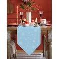 thumbnail image 4 of Table Runner Dresser Scarves Christmas Snowflake on Blue Cotton Linen Burlap Table Cover Winter Snow Texture Ombre Table Runners for Family Kitchen Dining Holiday Party Banquet Decor, 4 of 5