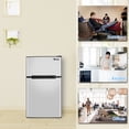 thumbnail image 3 of Mini Fridge, Single Door Small Refrigerator with Freezer, Stainless Steel Double Door Apartment Refrigerator for Galley Kitchens, Mini Bars, Offices, Dorm, Nurseries, Q1022, 3 of 9