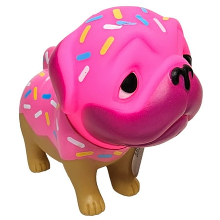 6" Rubber Squeaking Pug (Confetti) . Fun Carnival Prize and Figure. Includes Police, Bee, Confetti, Firefighter, Tie Dye