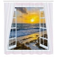 thumbnail image 3 of Ambesonne Coastal Shower Curtain, Open Window Sunrise Sea, 69"Wx70"L, Multicolor, 3 of 3