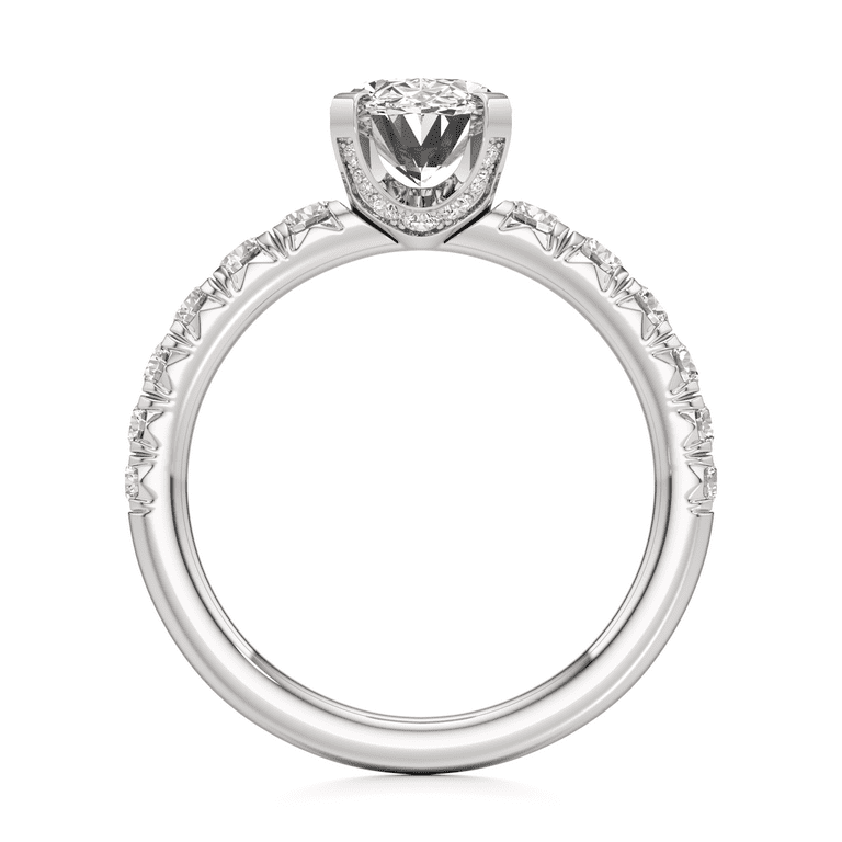 Lina Jewel Ct Oval Cut Engagement Ring 14K White Gold