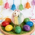 thumbnail image 6 of Colorful Boho Lint Sheep Ornament Handmade Lamb Figurine – Cute Easter Decor Tabletop Accent for Spring, Rustic Farmhouse Home Decoration Gift, 6 of 6