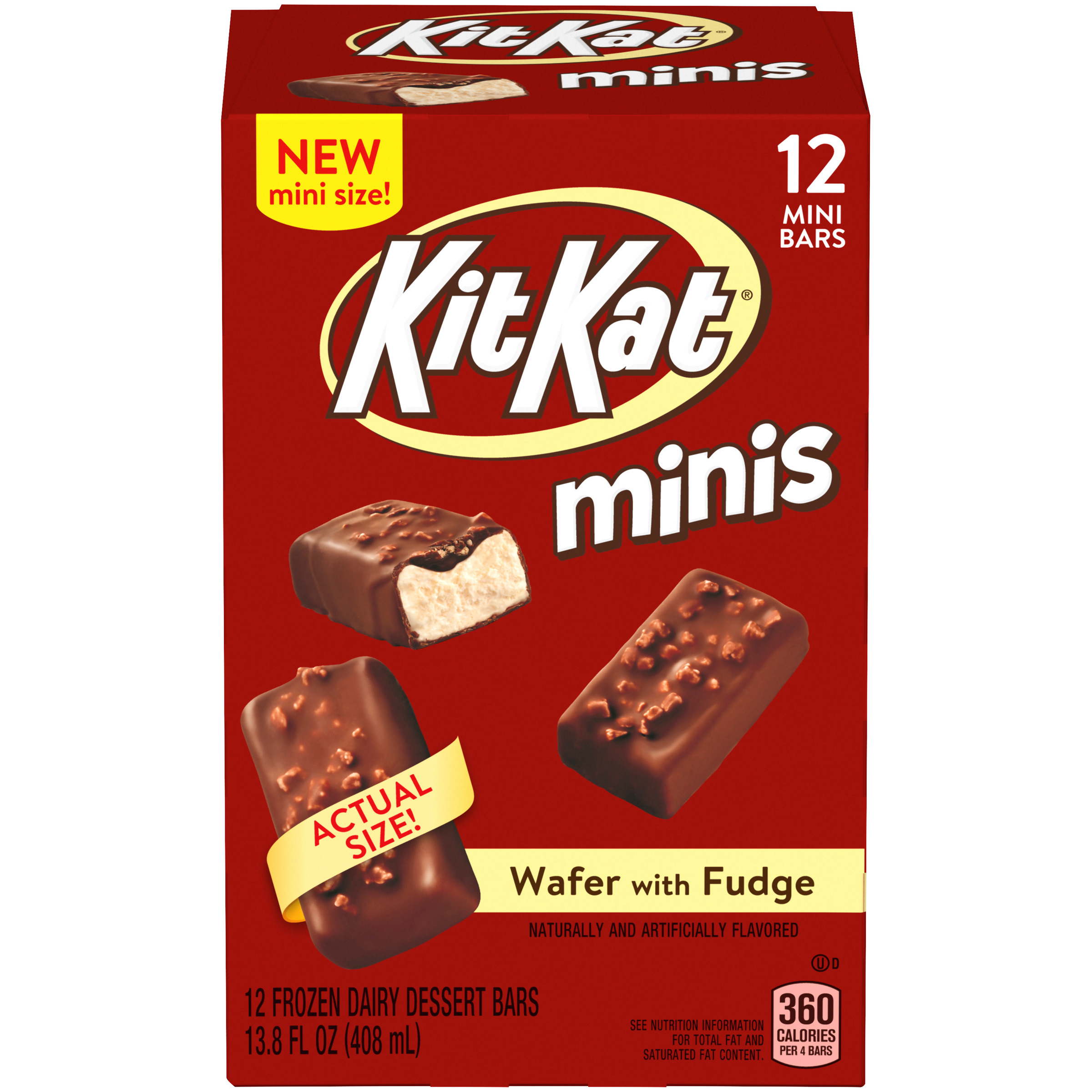 Kitkat Minis Wafer With Fudge Frozen Dairy Dessert Bars 12 Ct Box Walmart Com Walmart Com