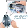 thumbnail image 4 of Estuche para lápices de cuero PU, bolsa impermeable para bolígrafos, soporte para brochas de maquillaje, bolsa de almacenamiento con cremallera, organizador de marcadores para viajes de ofic, 4 of 5