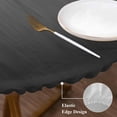 thumbnail image 3 of Grey Ombre Round Tablecloth, Fitted Table Cover with Elastic for 36"-44" Round Tables, Contemporary Gradient Abstract Art Table Cloth Outdoor Indoor Dinning Party Waterproof Tablecloths, 3 of 7