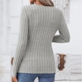 thumbnail image 5 of Tunic Sweaters for Women Long Sleeve Shirts V Neck Tops Fall Winter Ribber Knit Pullover Blouse Gray M, 5 of 5