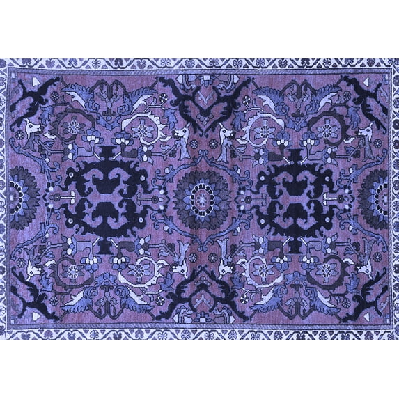 Ahgly Company Indoor Rectangle Persian Blue Traditional Area Rugs, 7' x 10'