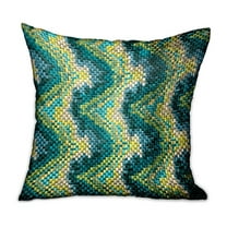 Plutus 16" x 16" Montage Haven Geometric Luxury Throw Pillow in Green