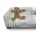 thumbnail image 3 of Gingerbread Man Soft Flannel Fleece Throw Blanket, Iconic Seasonal Baked Pastry Sugary Treats Joyous Fun Xmas, Cozy Plush for Indoor and Outdoor Use, 60" x 80", Caramel Green and Red, by Ambesonne, 3 of 6