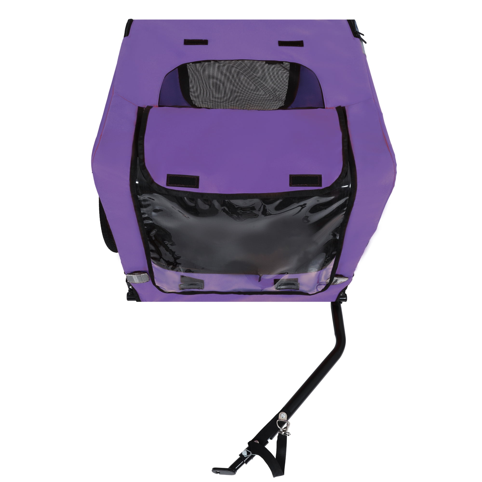 Leumius Pet Bike Trailer Dog Cart for Bicycle, Easy Folding Cart Frame, Quick Release Wheel, Non-Slip Floor, Internal Leash for Small and Medium Pets Purple