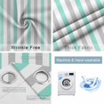 thumbnail image 2 of Fsddascl Aqua Stripe Blackout Curtains for Bedroom/Living Room, Thermal Insulated Kitchen Curtains, Geometric Grey White Vertical Striped Grommet Darkening Window Treatment Drapes 42"x84"x2, 2 of 6